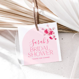 モダン ピンク ブライダルシャワー お土産タグ フェイバータグ