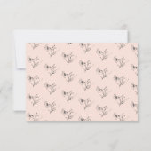 モダン ピンク & ブラック フラワー ゴールド ドット レスポンス カード (裏面)