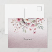 モダン ピンク ホワイト フラワーポストカード ポストカード (正面/裏面)