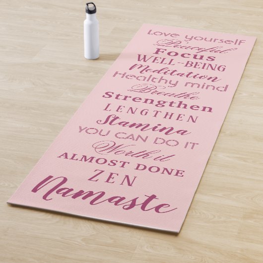 モダン ピンク ヨガマット モチベーションの言葉 (インサイチュ)
