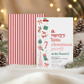 モダン ピンク&レッドのクリスマスパーティー 招待状