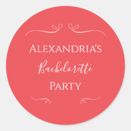 モダン ピンク レッド ブライズパーティー ラウンドシール