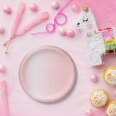 モダン ピンク ローズゴールド おしゃれ テンプレート エレガント ペーパープレート (パーティー)