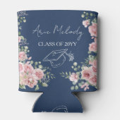 モダン ピンク ローズ 卒業おめでとう 缶クーラー (裏面)