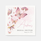 モダン ピンク 彼は私にドキドキする  ブライダルシャワー スタンダードカクテルナプキン (正面)