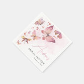 モダン ピンク 彼は私にドキドキする  ブライダルシャワー スタンダードカクテルナプキン (角)