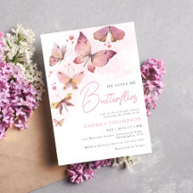 モダン ピンク 彼は私をドキドキさせる ブライダルシャワー