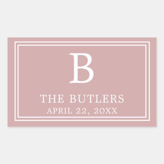 モダン ピンク 長方形ステッカー 長方形シール (正面)