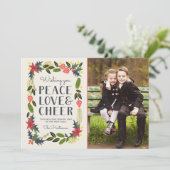 モダン ピース ラブ チア フェスティブ フレーム フォト 招待状 (スタンド正面)