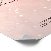 モダン ピーチ マーブル グリッター サロン 料金表 ポスター (角)