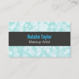 モダン、ファッション、パステル調の青、メーキャップアーティスト 名刺