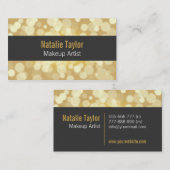 モダン、ファッション、魅力、フェイクな金ゴールド、メーキャップアーティスト 名刺 (正面/裏面)