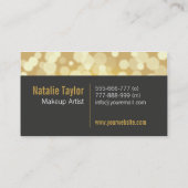 モダン、ファッション、魅力、フェイクな金ゴールド、メーキャップアーティスト 名刺 (裏面)