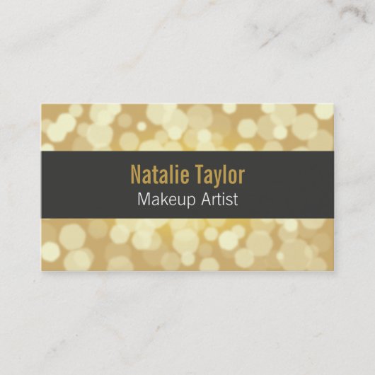 モダン、ファッション、魅力、フェイクな金ゴールド、メーキャップアーティスト 名刺 (正面)
