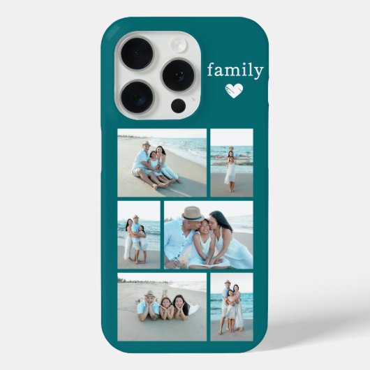 モダン・ファミリー6枚写真 ターコイズ Case-Mate iPhoneケース (裏面)
