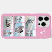 モダン+ファミリー6枚写真 ピンク Case-Mate iPhoneケース (裏面 (横))