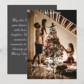 モダン ファミリー クリスマス フォト カード (正面/裏面)