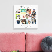 モダン ファミリー 12 枚の写真のコラージュ 1 年を振り返って キャンバスプリント (インサイチュ (リビング))