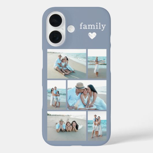 モダン ファミリー 6 写真 ダスティブルー Case-Mate iPhoneケース (裏面)