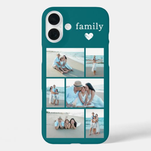 モダン ファミリー 6 写真 ティール Case-Mate iPhoneケース (裏面)