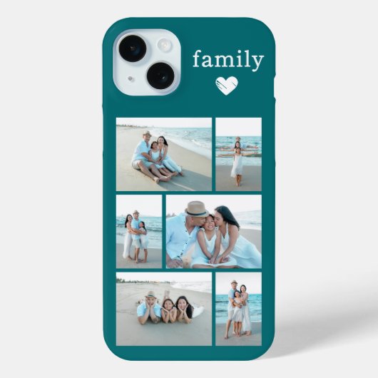 モダン ファミリー 6 写真 ティール Case-Mate iPhoneケース (裏面)
