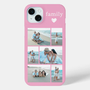 モダン ファミリー 6 写真 ピンク iPhone 15 MINIケース