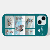 モダン ファミリー 6 枚写真 ターコイズ Case-Mate iPhoneケース (裏面 (横))