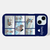 モダン ファミリー 6 枚写真 ネイビーブルー Case-Mate iPhoneケース (裏面 (横))