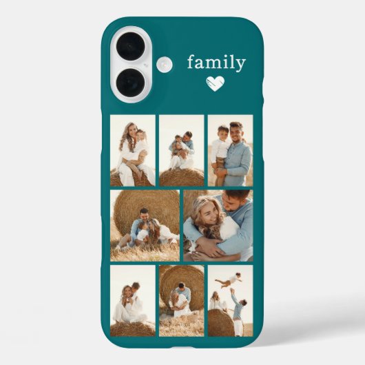 モダン ファミリー 8 枚写真 ターコイズ Case-Mate iPhoneケース (裏面)