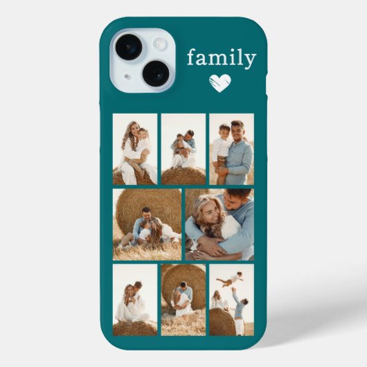 モダン ファミリー 8 枚写真 ターコイズ Case-Mate iPhoneケース (裏面)