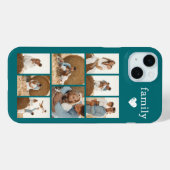 モダン ファミリー 8 枚写真 ターコイズ Case-Mate iPhoneケース (裏面 (横))