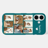 モダン ファミリー 8 枚写真 ターコイズ Case-Mate iPhoneケース (裏面 (横))