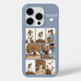 モダン ファミリー 8 枚写真 ダスティブルー iPhone 15 PROケース