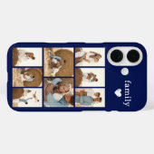 モダン ファミリー 8 枚写真 ネイビーブルー Case-Mate iPhoneケース (裏面 (横))