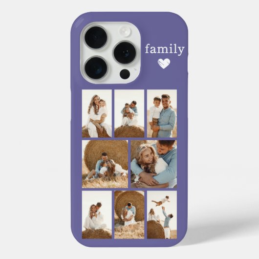 モダン ファミリー 8 枚写真 パープル Case-Mate iPhoneケース (裏面)