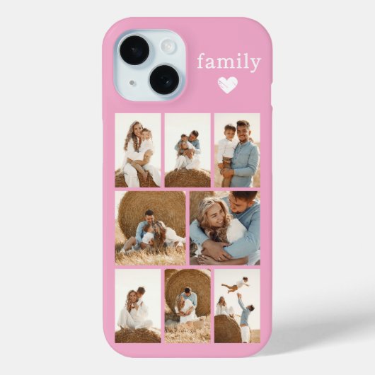 モダン ファミリー 8 枚写真 ピンク Case-Mate iPhoneケース (裏面)