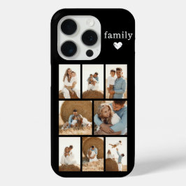 モダン ファミリー 8 枚写真 ブラック iPhone 15 PROケース