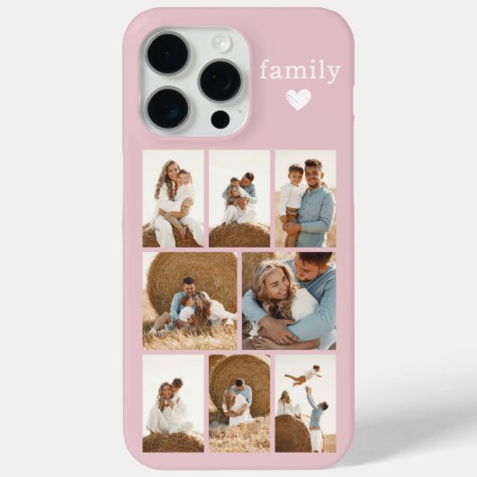 モダン ファミリー 8 枚写真 ブラッシュピンク Case-Mate iPhoneケース (裏面)