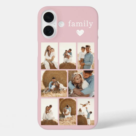 モダン ファミリー 8 枚写真 ブラッシュピンク Case-Mate iPhoneケース (裏面)