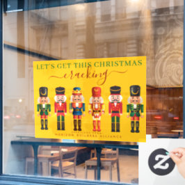 モダン ファン イエロー ナッツクラッカー ビジネス ウィンドウ デカール ウィンドウサイン