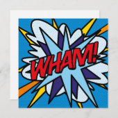 モダン ファン カラフル コミックブック 招待状 (正面/裏面)