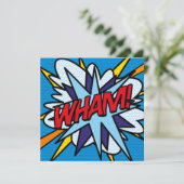 モダン ファン カラフル コミックブック 招待状 (スタンド正面)