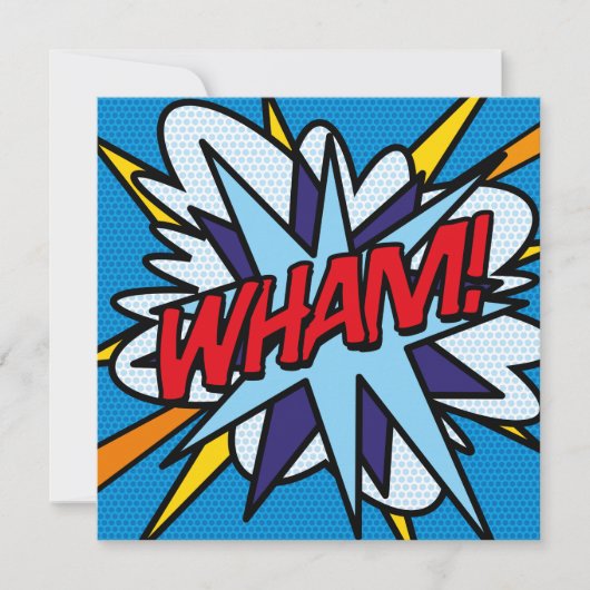 モダン ファン カラフル コミックブック 招待状 (正面)