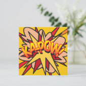 モダン ファン カラフル コミックブック KAPOW 招待状 (スタンド正面)