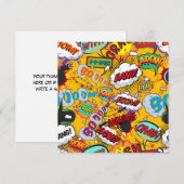 モダン ファン カラフル コミック ブック シャウト アウト 招待状 (正面/裏面)