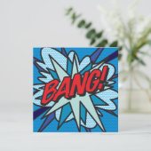 モダン ファン カラフル コミック ブック バン 招待状 (スタンド正面)