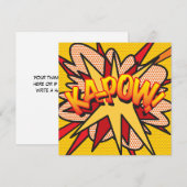 モダン ファン カラフル コミック ブック KAPOW 招待状 (正面/裏面)