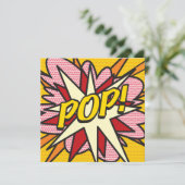 モダン ファン カラフル コミック ブック POP 招待状 (スタンド正面)