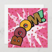 モダン ファン カラフル BOOM コミックブック 招待状 (正面/裏面)