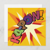 モダン ファン カラフル KAPOW コミックブック 招待状 (正面/裏面)